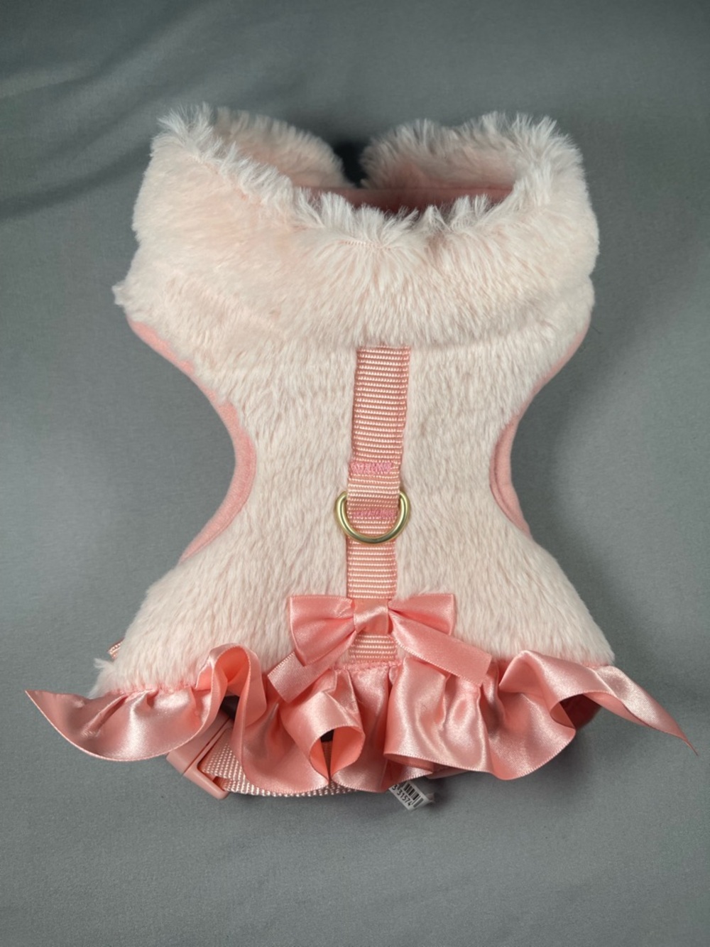 Plush Pink Ruffle Dog Harness